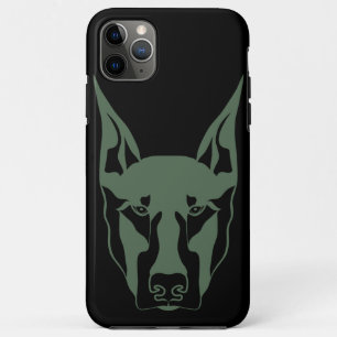 Capa Para iPhone 11 Pro Max Doberman verde do exército 