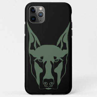 Capa Para iPhone 11 Pro Max Doberman verde do exército