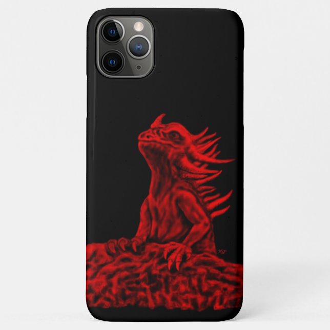 Capa Para iPhone 11 Pro Max Dragão vermelho pequeno (Verso)