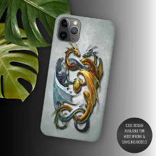 Capa Para iPhone 11 Pro Max Dragões Celtas Mitológicos Arte de Tatuagem Fantas