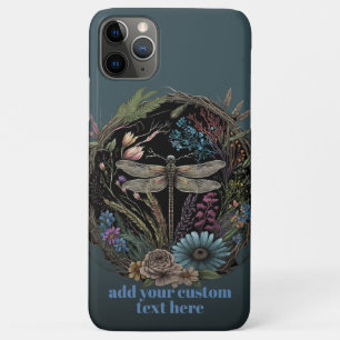 Capa Para iPhone 11 Pro Max Dragonfly Flying Wildflower Cottagecore Personaliz