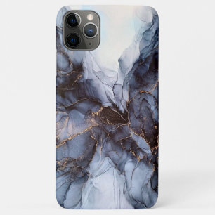 Capa Para iPhone 11 Pro Max Elegante case de mármore azul-marinho cinza para i