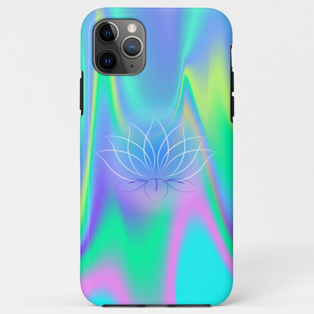 Capa Para iPhone 11 Pro Max Elegante Lotus Holographic (Verso)