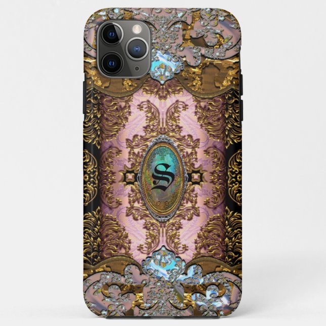 Capa Para iPhone 11 Pro Max Enghelryste Francês Bela Monograma Chic (Verso)