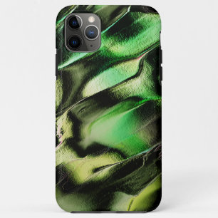 Capa Para iPhone 11 Pro Max Esculpido de metal opaco, em verde e tom de creme