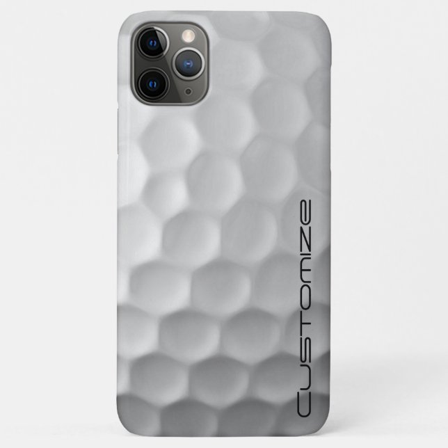 Capa Para iPhone 11 Pro Max Espelho da Esfera de Golfe com Texto Personalizado (Verso)