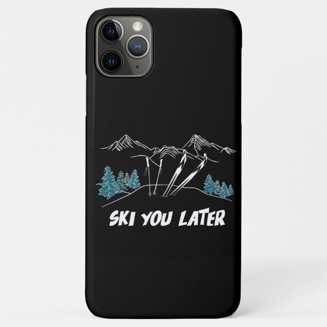 Capa Para iPhone 11 Pro Max Esquiar Mais Tarde Montanhas Esportes De Inverno (Verso)