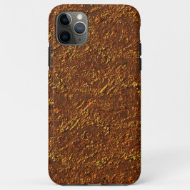 Capa Para iPhone 11 Pro Max Estilo alvenaria rústica marrom e tom dourado