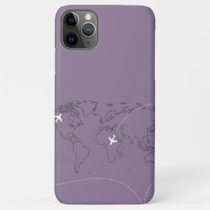 Capa Para iPhone 11 Pro Max Estojo de iPhone 11 Pro Mapa do Mundo Lavanda