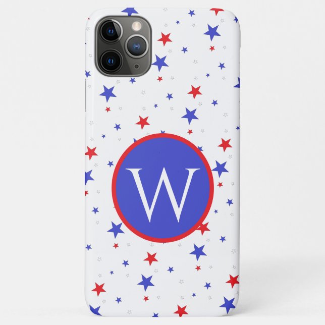 Capa Para iPhone 11 Pro Max Estojo de telefone para iPhone Patriotic Stars e i (Verso)