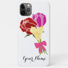 Capa Para iPhone 11 Pro Max Estojo personalizado. Buquê de flores