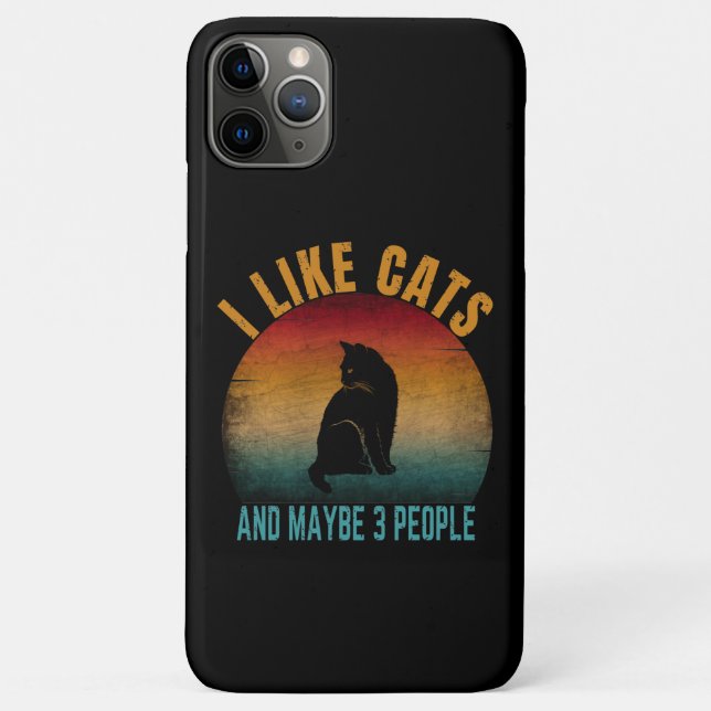 CAPA PARA iPhone 11 PRO MAX EU GOSTO DE GATOS E TALVEZ 3 PESSOAS (Verso)