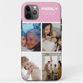 Capa Para iPhone 11 Pro Max Family Photo Collage pink 4 Picture