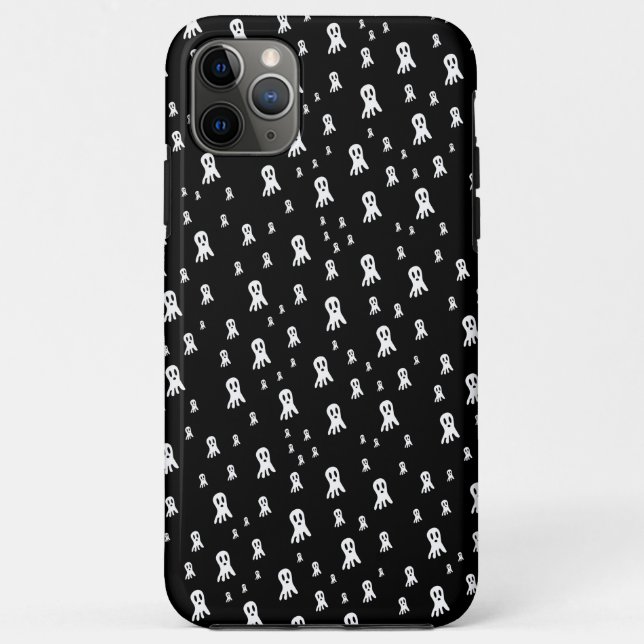 Capa Para iPhone 11 Pro Max Fantasmas Sombrios de Halloween  (Verso)