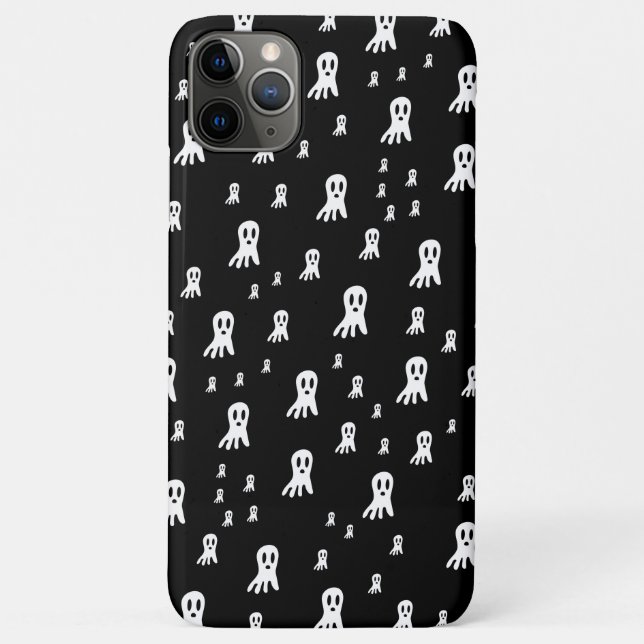 Capa Para iPhone 11 Pro Max Fantasmas Sombrios de Halloween  (Verso)
