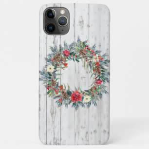 Capa Para iPhone 11 Pro Max Farmhouse Rustic Wood Shiplap Christmas Wreath 2