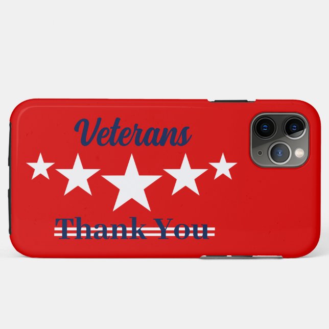 Capa Para iPhone 11 Pro Max Feliz Dia dos Veteranos (Verso (horizontal))