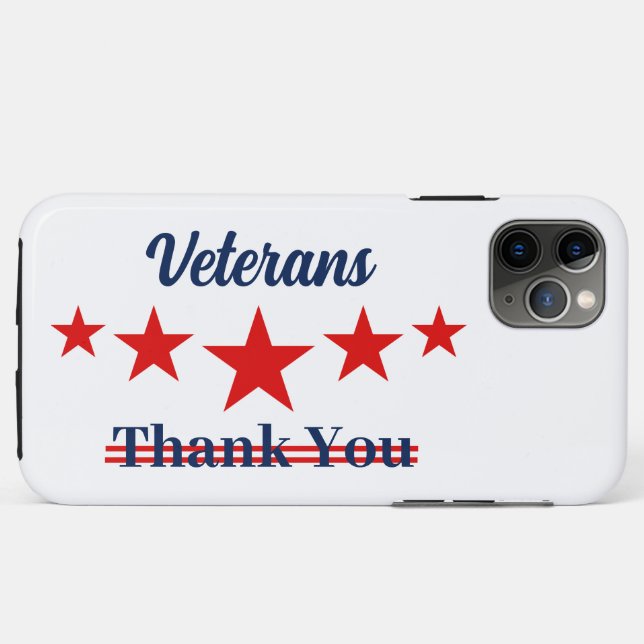 Capa Para iPhone 11 Pro Max Feliz Dia dos Veteranos (Verso (horizontal))