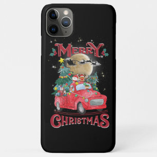 Capa Para iPhone 11 Pro Max Feliz Natal Vintage Red Papais noeis Caminhão
