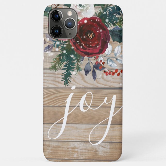 Capa Para iPhone 11 Pro Max Feriado Russo Joy Floral Wood (Verso)