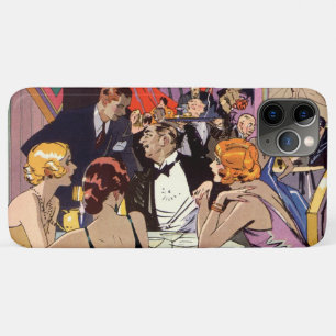 Capa Para iPhone 11 Pro Max Festa de Cocktail Art Déco Vintage em Boate