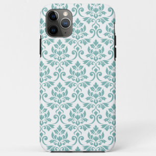Capa Para iPhone 11 Pro Max Feuille Damask Teal Pattern