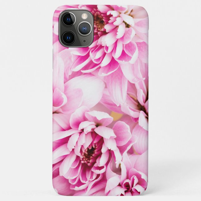 Capa Para iPhone 11 Pro Max Flor Chrysanthemum Rosa (Verso)