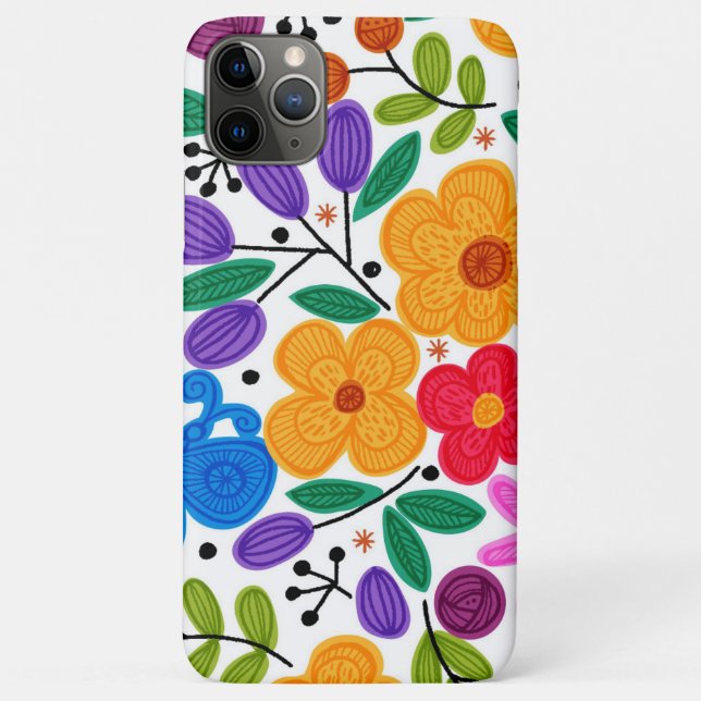 Capa Para iPhone 11 Pro Max Floral mexicano lindo (Verso)