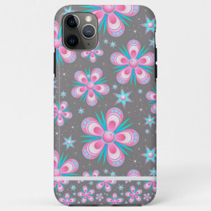 Capa Para iPhone 11 Pro Max Floral Rosa com Acentos Castanhos