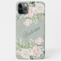 Floral Watercolor Cor Verde Dourada Personalizar