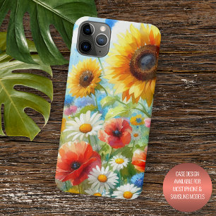Capa Para iPhone 11 Pro Max Flores Brilhantes E Coloridas Arte Por Aquarela Fl