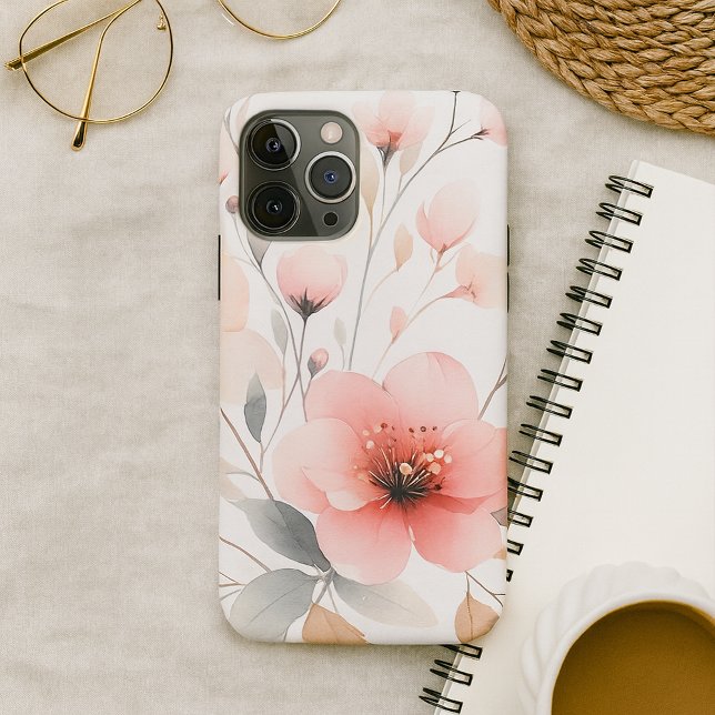 Capa Para iPhone 11 Pro Max Flores de Aquarela Delicadas Clássicas (Criador carregado)