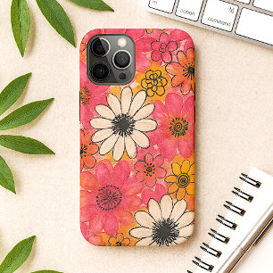 Capa Para iPhone 11 Pro Max Flores De Aquarela Delicadas E Coloridas Divertida