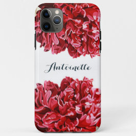 Capa Para iPhone 11 Pro Max Flores de Aquarela Vermelha Personalizáveis Legant