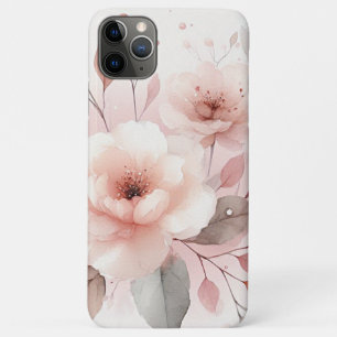 Capa Para iPhone 11 Pro Max Flores de Aquarelas Delicadas Clássicas Sofisticad