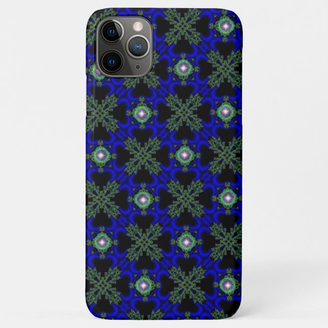 Capa Para iPhone 11 Pro Max Flores de Artdeco no Estilo Retroativo (Verso)