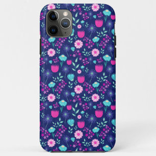 Capa Para iPhone 11 Pro Max Flores Delicadas e Detalhes Botânicos