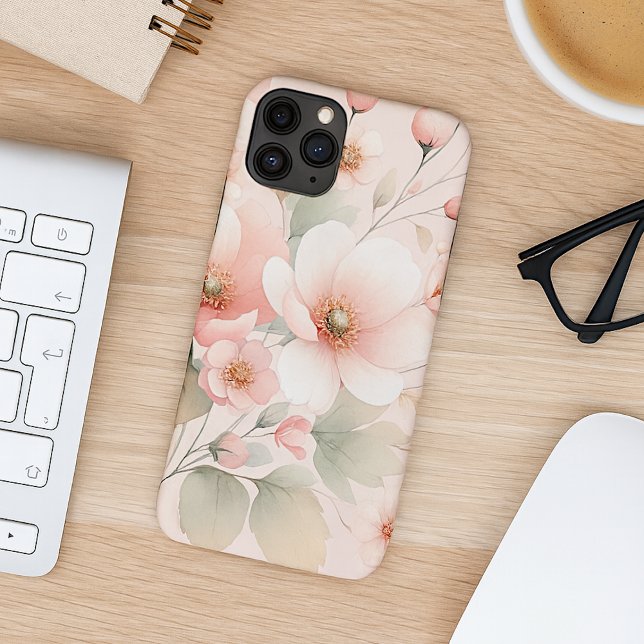 Capa Para iPhone 11 Pro Max Flores Delicadas e Sofisticadas em Aquarela (Criador carregado)