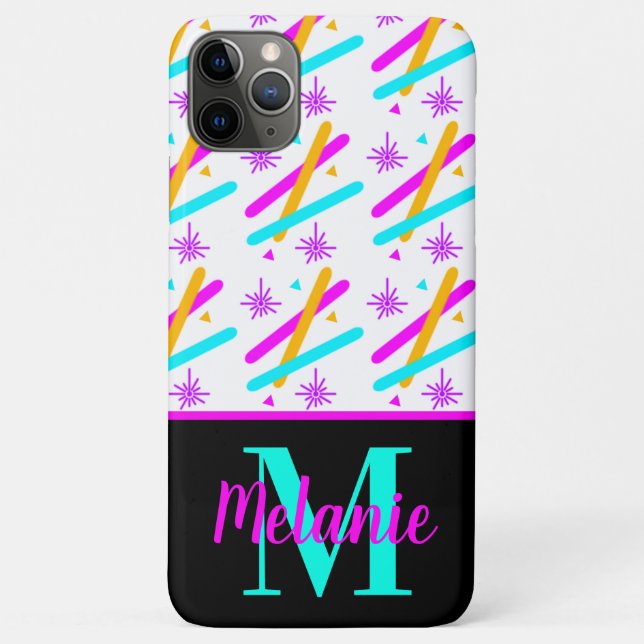 Capa Para iPhone 11 Pro Max Flourescent Confetti de Ação a Laser Bright Neon (Verso)