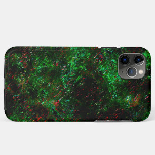 Capa Para iPhone 11 Pro Max Flutuação das manchas escuras em verde-vivo e ve