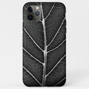 Capa Para iPhone 11 Pro Max Folha Branca e Preta Glowing Close-Up