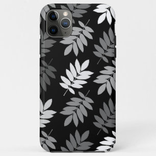 Capa Para iPhone 11 Pro Max Folha de Elder Lg padrão preto branco cinza
