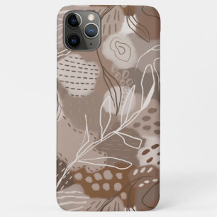 Capa Para iPhone 11 Pro Max Formas de Colagem Castanho de Chocolate abstrato