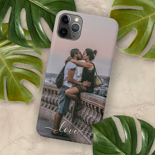 Capa Para iPhone 11 Pro Max Foto de Casal com Estilo Personalizado e Texto de