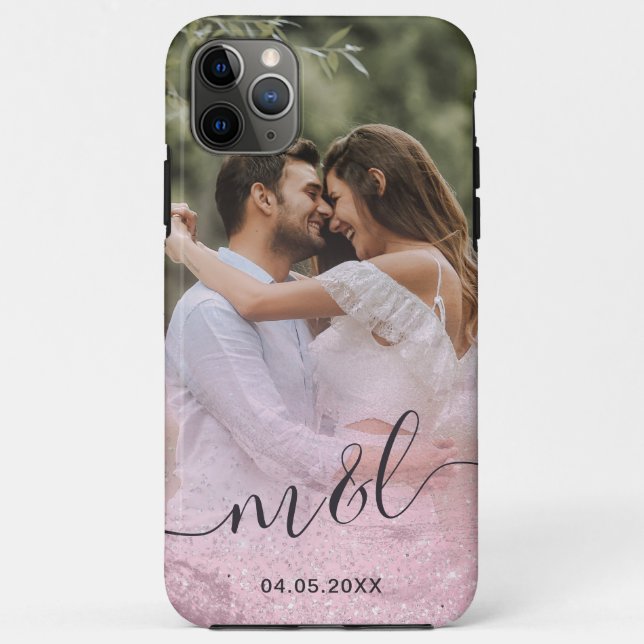 Capa Para iPhone 11 Pro Max Foto elegante de rosa dourada de gradiente moderno (Verso)