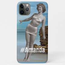 Foto personalizada e nome Azul moderno de praia de