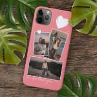 Fotos Personalizadas E Coração Em Rosa Coral