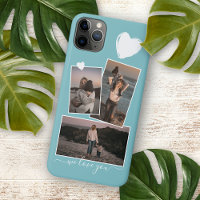 Fotos Personalizadas E Coração Turquesa Azul