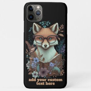 Capa Para iPhone 11 Pro Max Fox Read Book Wildflower Cottagecore Floral Person