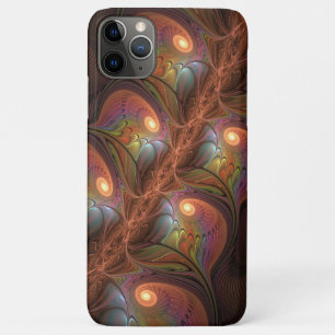 Capa Para iPhone 11 Pro Max Fractal Castanho Abstrato moderno e fluorescente c